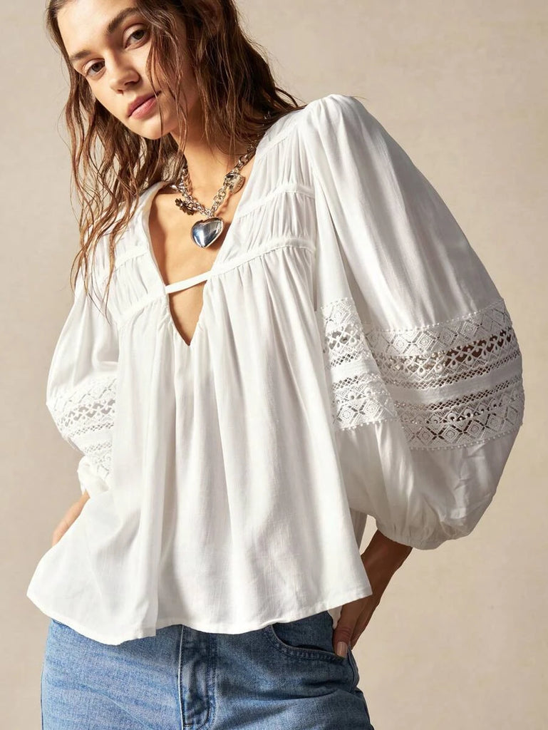 DANA Top - White-Women Tops, Blouses & Tee- Boheme Junction