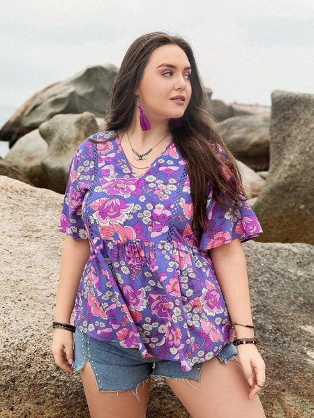 PLUS SIZE Perry Top - PURPLE-Plus Size Blouses- Boheme Junction