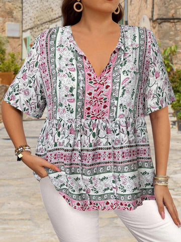 PLUS SIZE Aster Top - White-Plus Size Blouses- Boheme Junction