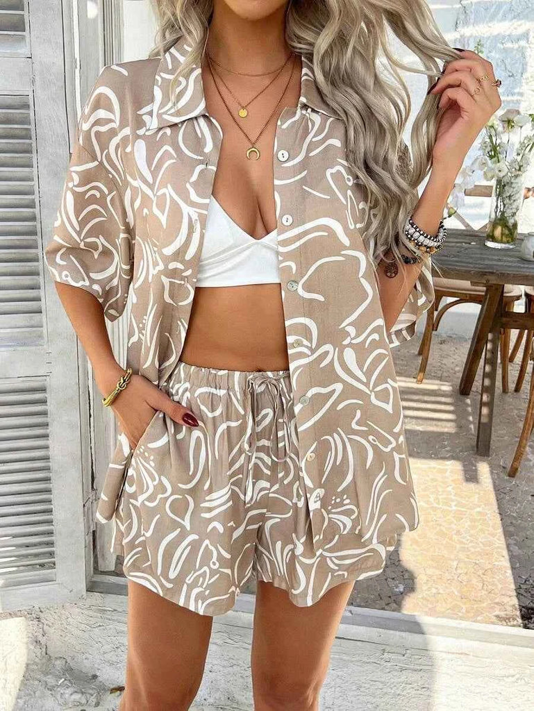 CALLISTA Short & Top Set - Brown-Women Co-ords- Boheme Junction