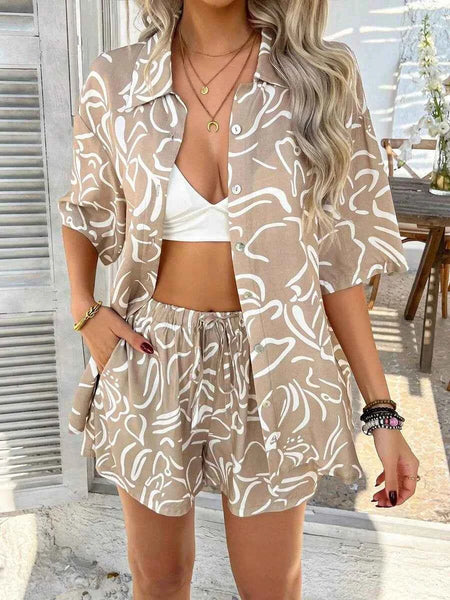 CALLISTA Short & Top Set - Brown-Women Co-ords- Boheme Junction