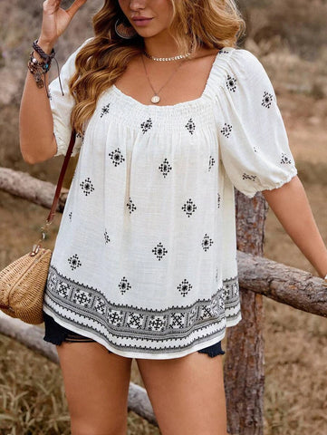 PLUS SIZE Arya Top - White-Plus Size Tops- Boheme Junction