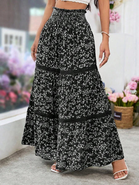 ANGIE Maxi Skirt - Black-Women Bottoms- Boheme Junction
