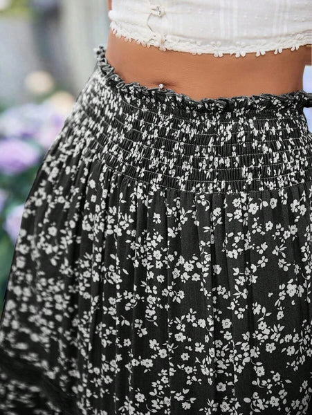 ANGIE Maxi Skirt - Black-Women Bottoms- Boheme Junction