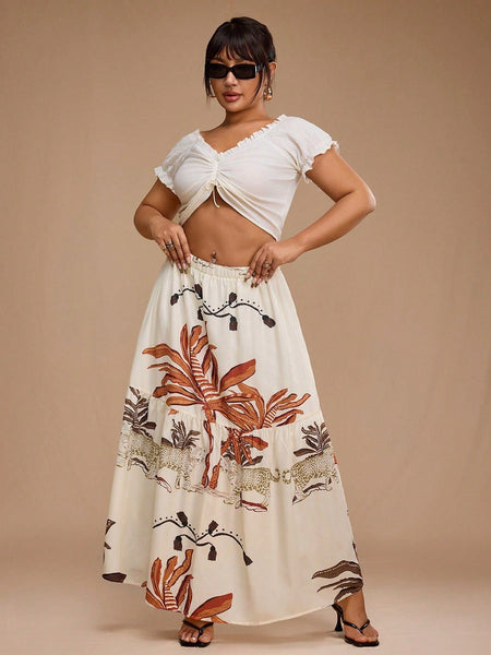 PLUS SIZE Corina Maxi Skirt-Plus Size Bottoms- Boheme Junction