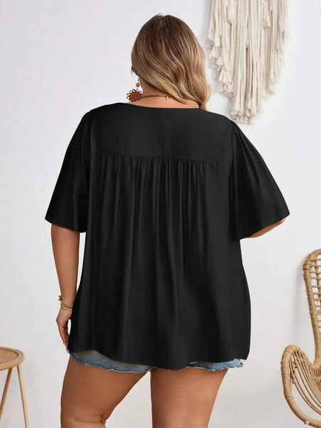 PLUS SIZE Cara Top - Black | 5XL - 8XL-Plus Size Tops- Boheme Junction