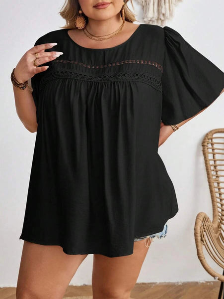 PLUS SIZE Cara Top - Black | 5XL - 8XL-Plus Size Tops- Boheme Junction