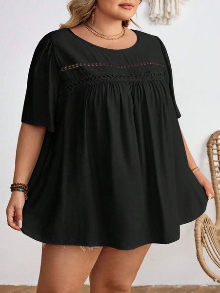PLUS SIZE Cara Top - Black | 5XL - 8XL-Plus Size Tops- Boheme Junction