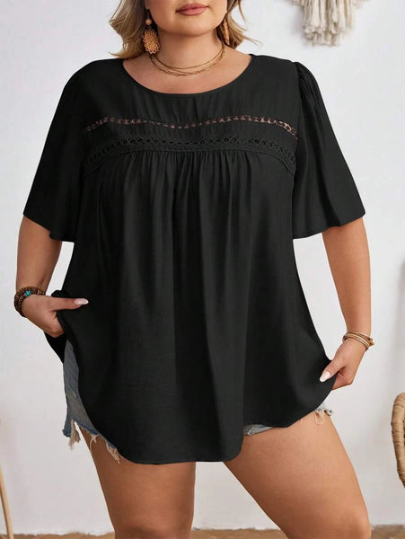 PLUS SIZE Cara Top - Black | 5XL - 8XL-Plus Size Tops- Boheme Junction