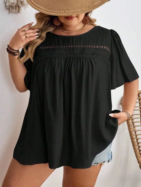 PLUS SIZE Cara Top - Black | 5XL - 8XL-Plus Size Tops- Boheme Junction