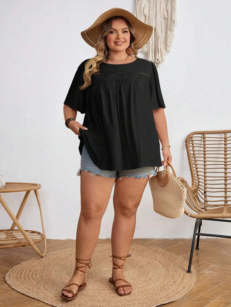 PLUS SIZE Cara Top - Black | 5XL - 8XL-Plus Size Tops- Boheme Junction