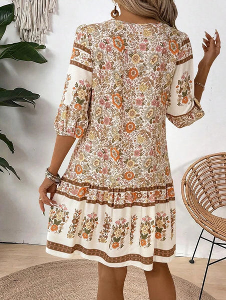 NIGELLA Mini Dress - Beige-Women Dresses- Boheme Junction