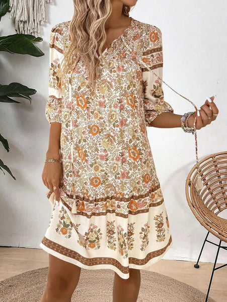 NIGELLA Mini Dress - Beige-Women Dresses- Boheme Junction