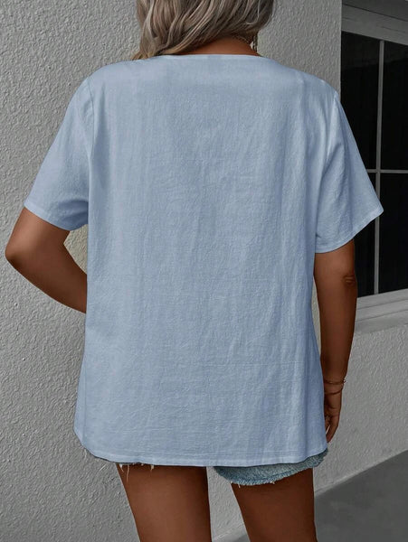 PLUS SIZE Millie Top - Blue-Plus Size Tops- Boheme Junction