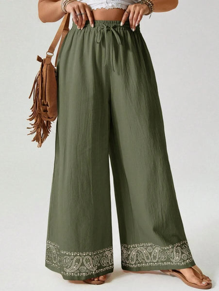 PLUS SIZE Bridget Pants - Khaki-Plus Size Bottoms- Boheme Junction