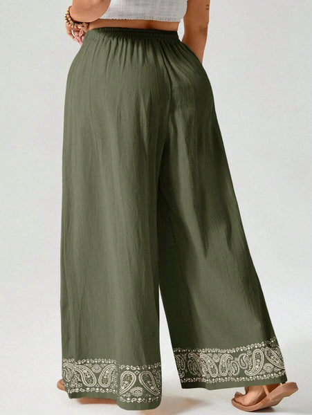 PLUS SIZE Bridget Pants - Khaki-Plus Size Bottoms- Boheme Junction