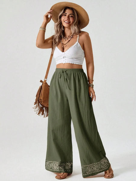 PLUS SIZE Bridget Pants - Khaki-Plus Size Bottoms- Boheme Junction