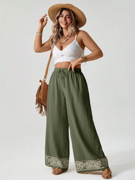 PLUS SIZE Bridget Pants - Khaki-Plus Size Bottoms- Boheme Junction