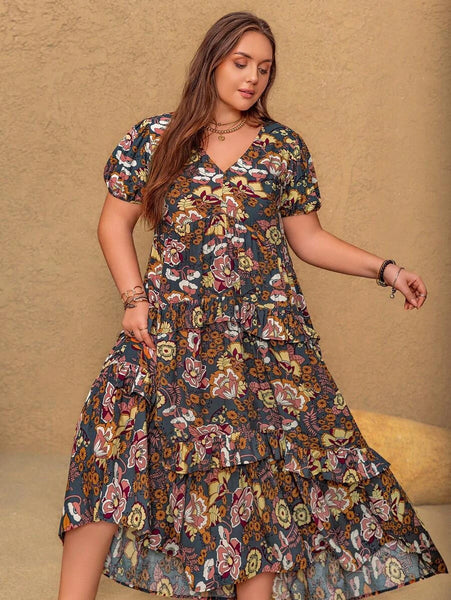 PLUS SIZE Aiden Maxi Dress - Grey-Plus Size Dresses- Boheme Junction