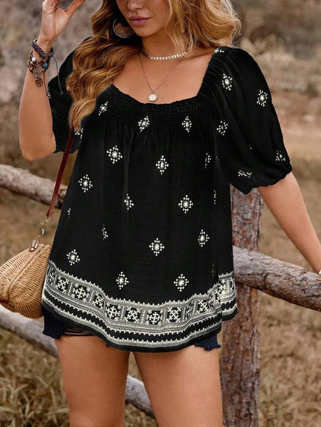 PLUS SIZE Arya Top - Black-Plus Size Tops- Boheme Junction