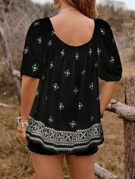 PLUS SIZE Arya Top - Black-Plus Size Tops- Boheme Junction