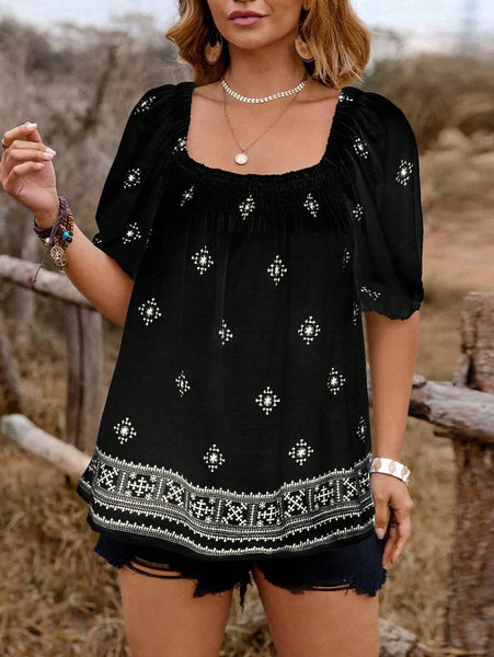 PLUS SIZE Arya Top - Black-Plus Size Tops- Boheme Junction