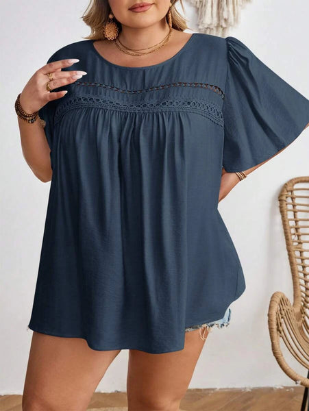 PLUS SIZE Cara Top - Navy Blue | 5XL - 8XL-Plus Size Tops- Boheme Junction