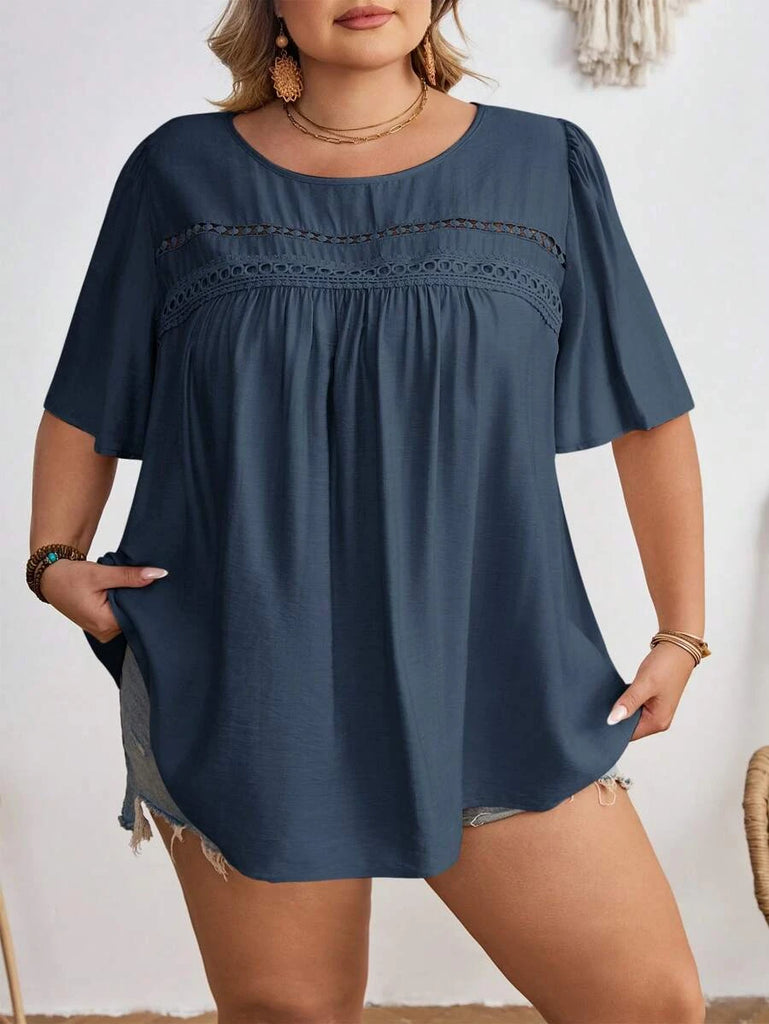 PLUS SIZE Cara Top - Navy Blue | 5XL - 8XL-Plus Size Tops- Boheme Junction