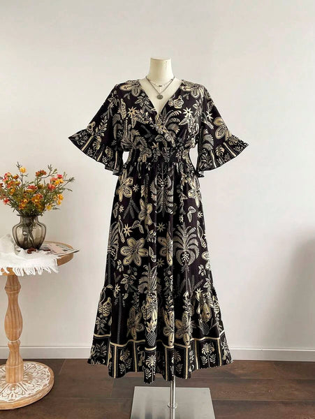 PLUS SIZE Chantelle Maxi Dress - Black-Plus Size Dresses- Boheme Junction