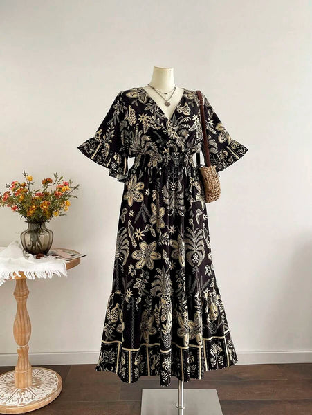 PLUS SIZE Chantelle Maxi Dress - Black-Plus Size Dresses- Boheme Junction