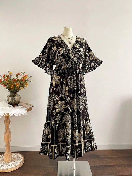 PLUS SIZE Chantelle Maxi Dress - Black-Plus Size Dresses- Boheme Junction