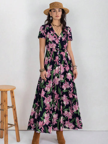 MARA Maxi Dress - Black/Green-Women Dresses- Boheme Junction