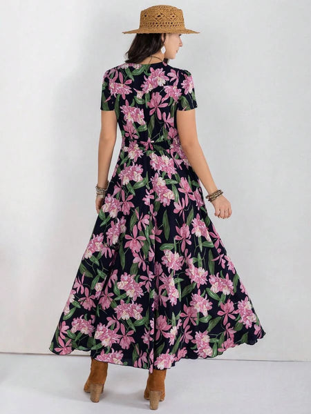 MARA Maxi Dress - Black/Green-Women Dresses- Boheme Junction