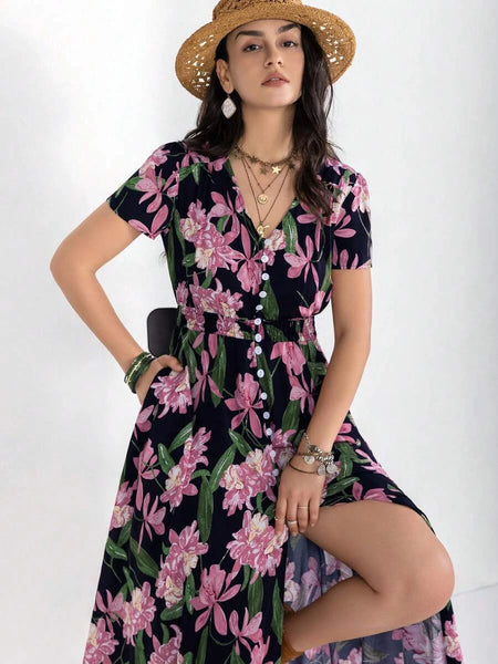 MARA Maxi Dress - Black/Green-Women Dresses- Boheme Junction