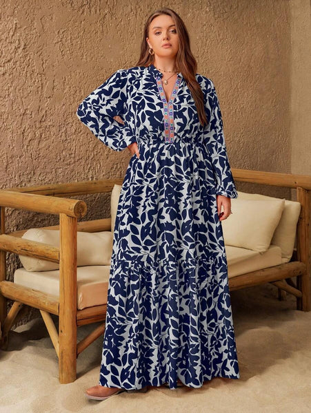 PLUS SIZE Carrie Maxi Dress - Dark Blue-Plus Size Dresses- Boheme Junction