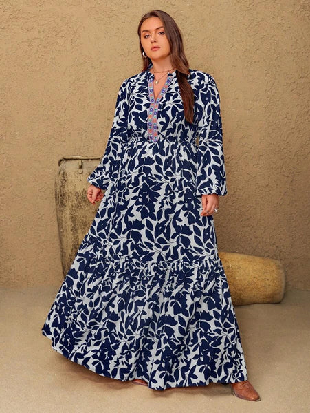 PLUS SIZE Carrie Maxi Dress - Dark Blue-Plus Size Dresses- Boheme Junction