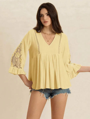 OLIVIA Top - Yellow-Women Tops, Blouses & Tee- Boheme Junction