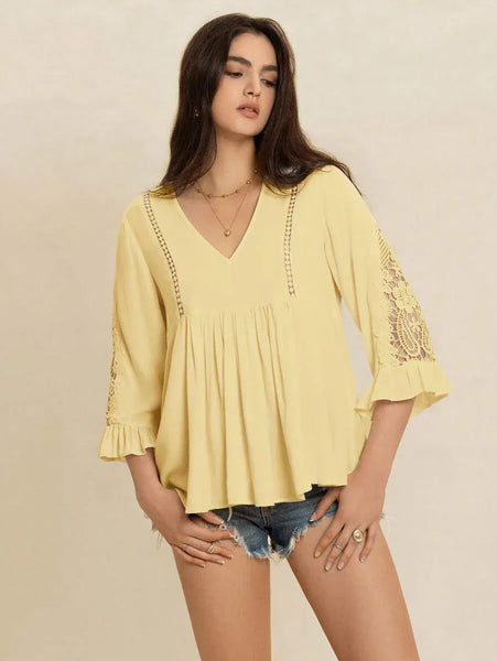 OLIVIA Top - Yellow-Women Tops, Blouses & Tee- Boheme Junction