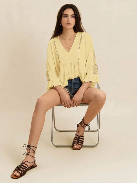 OLIVIA Top - Yellow-Women Tops, Blouses & Tee- Boheme Junction