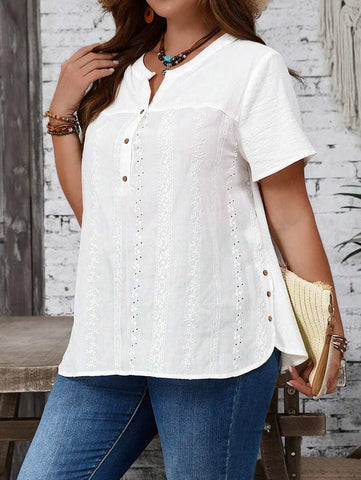 PLUS SIZE Bowie Top - White-Plus Size Tops- Boheme Junction