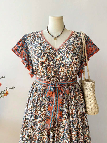 PLUS SIZE Edin Maxi Dress - Blue-Plus Size Dresses- Boheme Junction