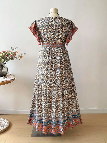 PLUS SIZE Edin Maxi Dress - Blue-Plus Size Dresses- Boheme Junction