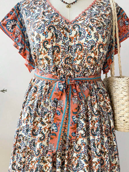 PLUS SIZE Edin Maxi Dress - Blue-Plus Size Dresses- Boheme Junction