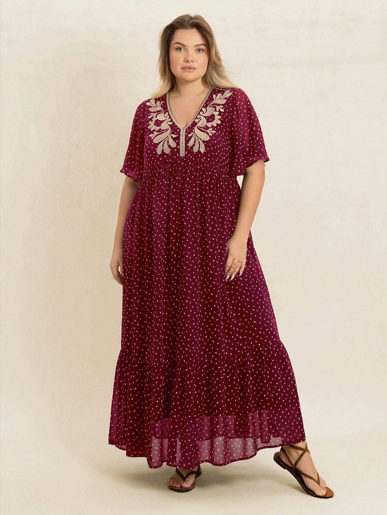 PLUS SIZE Hudson Maxi Dress - Burgundy | Boho Plus Size Dress | BOHEME JUNCTION PLUS SIZE Hudson Maxi Dress - Burgundy | Boho Plus Size Dress | BOHEME JUNCTION