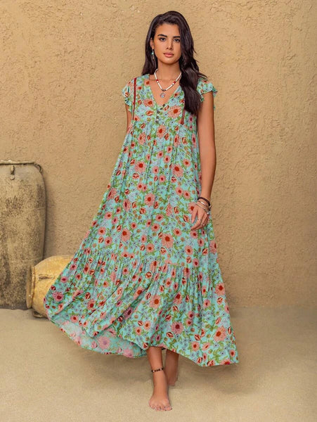 PLUS SIZE Elissa Maxi Dress - Green-Plus Size Dresses- Boheme Junction