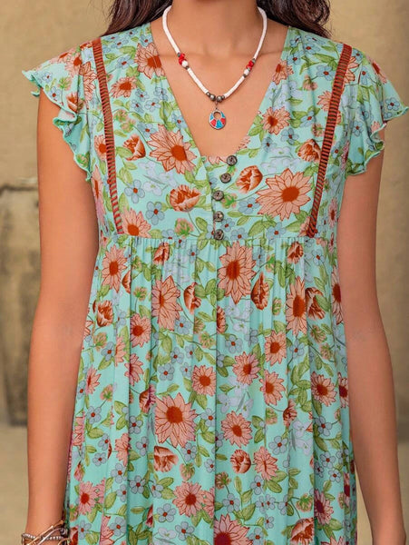 PLUS SIZE Elissa Maxi Dress - Green-Plus Size Dresses- Boheme Junction