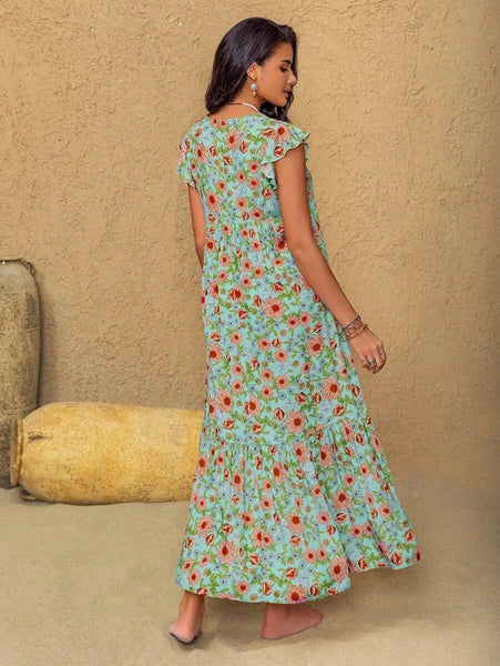 PLUS SIZE Elissa Maxi Dress - Green-Plus Size Dresses- Boheme Junction