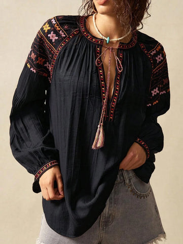 FRIEDA Top - Black-Women Tops, Blouses & Tee- Boheme Junction