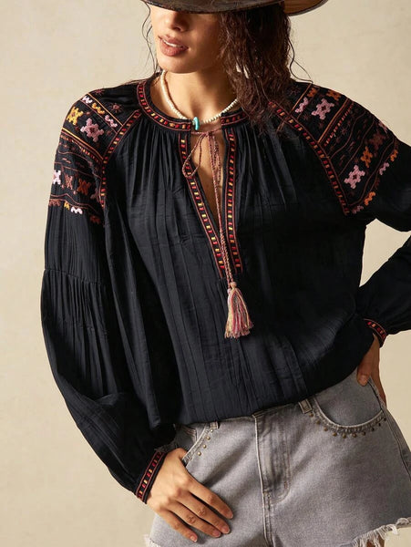 FRIEDA Top - Black-Women Tops, Blouses & Tee- Boheme Junction