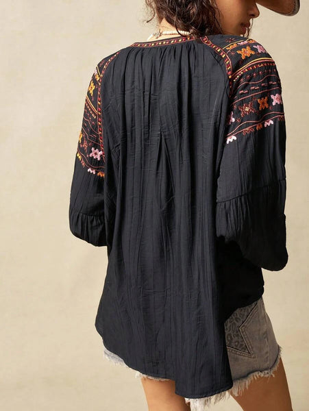 FRIEDA Top - Black-Women Tops, Blouses & Tee- Boheme Junction